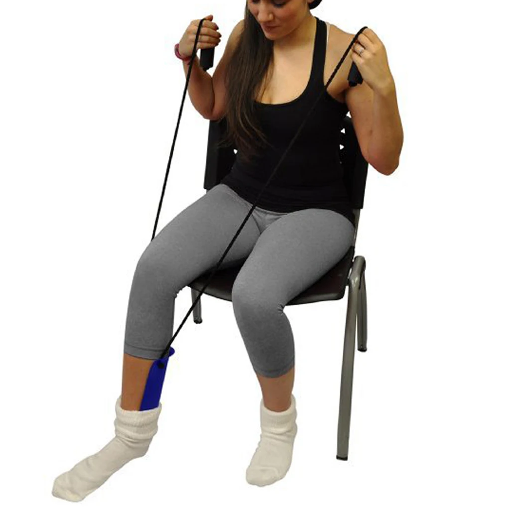 Adjustable Length Sock Dressing Assist Aids Device Helper for Elderly Senior Pregnant Patients Caregivers with Foam Handle