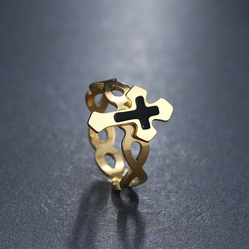 DOTIFI 316L кольца из нержавеющей стали для женщин полые крест обручальное кольцо ювелирные изделия