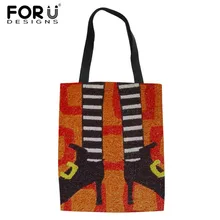 FORUDESIGNS/Новинка года; Лидер продаж; Модные женские льняные сумки-тоут на высоком каблуке с принтом; известная парусиновая сумка; женские повседневные сумки для путешествий