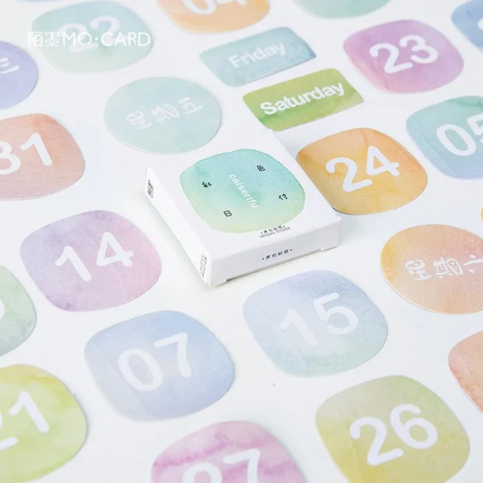 

45 pcs/pack Week&Numbers Colorful Decorative Sticker Set Diary Album Label Stickers DIY Stationery Stickers Gift Diary Deco Pack