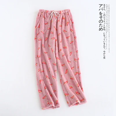 Flannel Pajama Pants Men And Women Autumn Winter Models Thick Coral Fleece Solid Color Warm Trousers Home Pants As020 (34)