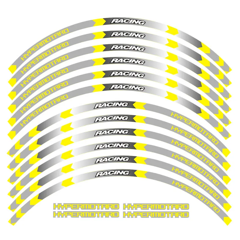 Новинка, высокое качество, 12 шт., подходят для мотоцикла, наклейки на колеса, полоса, отражающая оправа для Ducati HYPERMOTARD 1100SEVOSP 796 821821SP 939