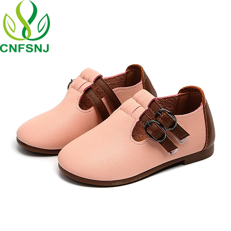 CNFSNJ Kids Shoes Autumn Girls Boys Leather Shoes Fashion Cutout Children Casual Sneakers Flat Soft Sole Toddler Baby Shoes