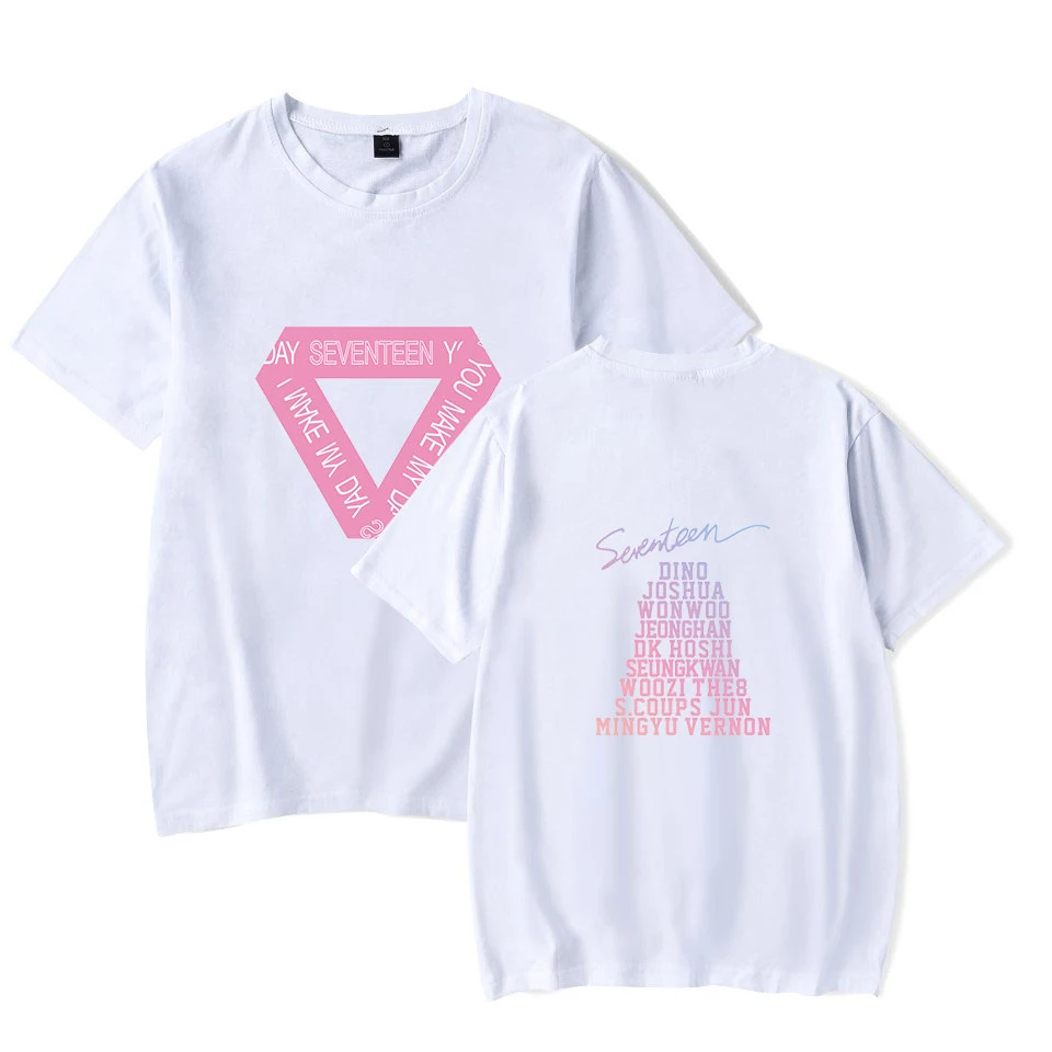 Футболки SEVENTEEN Кей поп с принтом футболки коротким рукавом женские/яркие