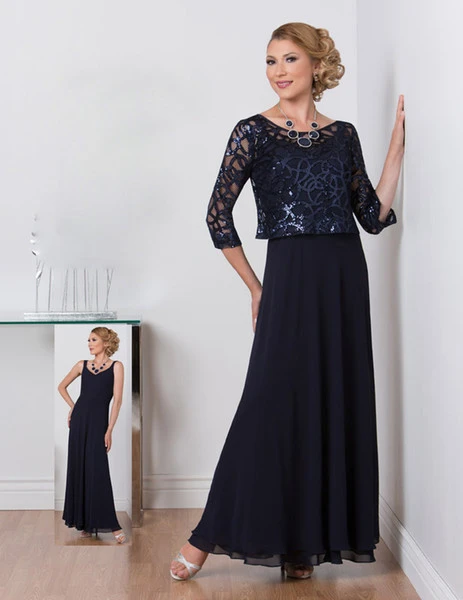 lace top mother of the bride dress