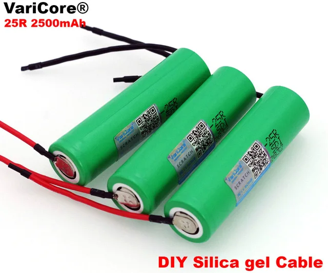 6 шт... VariCore Новый 18650 2500 mAh аккумуляторная батарея 3 V INR18650 25R 20A разрядка + DIY