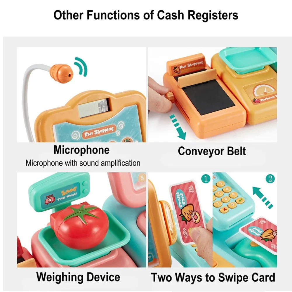 Интеллектуальная идентификация сканирования кассовый аппарат дети ролевые игры деньги супермаркет Касса игрушка девушки игры рождественские подарки