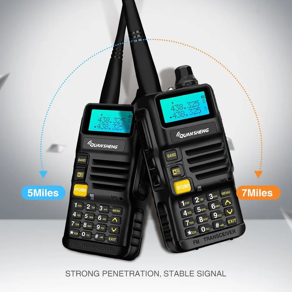 Quansheng UV R50 Walkie Talkie VHF UHF Dual Band Long Range UVR50 ручной CB 2 сторонний радиоприемник 5W FM