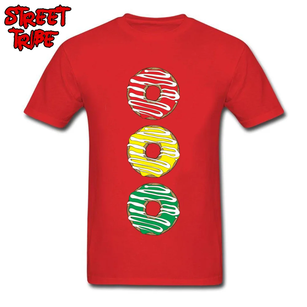 donuts traffic light Boy Slim Fit Slim Fit Tops Shirts Crewneck Labor Day Pure Cotton T Shirt Fitness Tight Short Sleeve T Shirt donuts traffic light red
