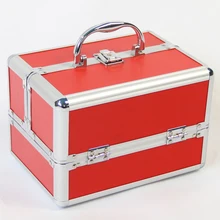 Fashion Woman New Brand Professional Makeup Box Jewelry Organizer Case, Portable Cosmetic and Coin Storage Box for Wedding Gift
