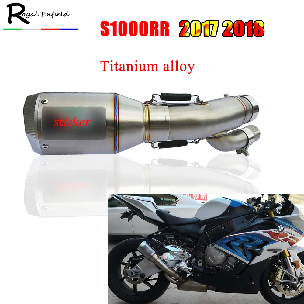 

Titanium alloy S 1000RR For BMW S1000RR 2017 2018 Year Muffler Motorcycle Exhaust escapamento moto for S 1000 RR 17 18 Sticker