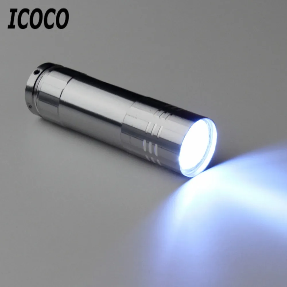 

Premium Bright Light Stable Power Supply Outdoor Mini Aluminum Portable Ultra Blacklight 9 LED Flashlight Torch Light Lamp