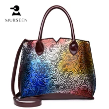 

2018 Luxury Brand women leather Handbags Famous Designer ladies High Quality Vintage Flower Leather Shoulder Bags Female mochila