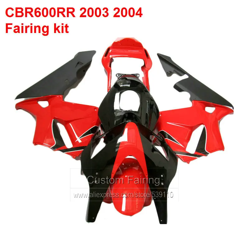 Красный и черный Обтекатели для HONDA CBR600RR 03 04 добавить стикер (впрыска) обтекатель