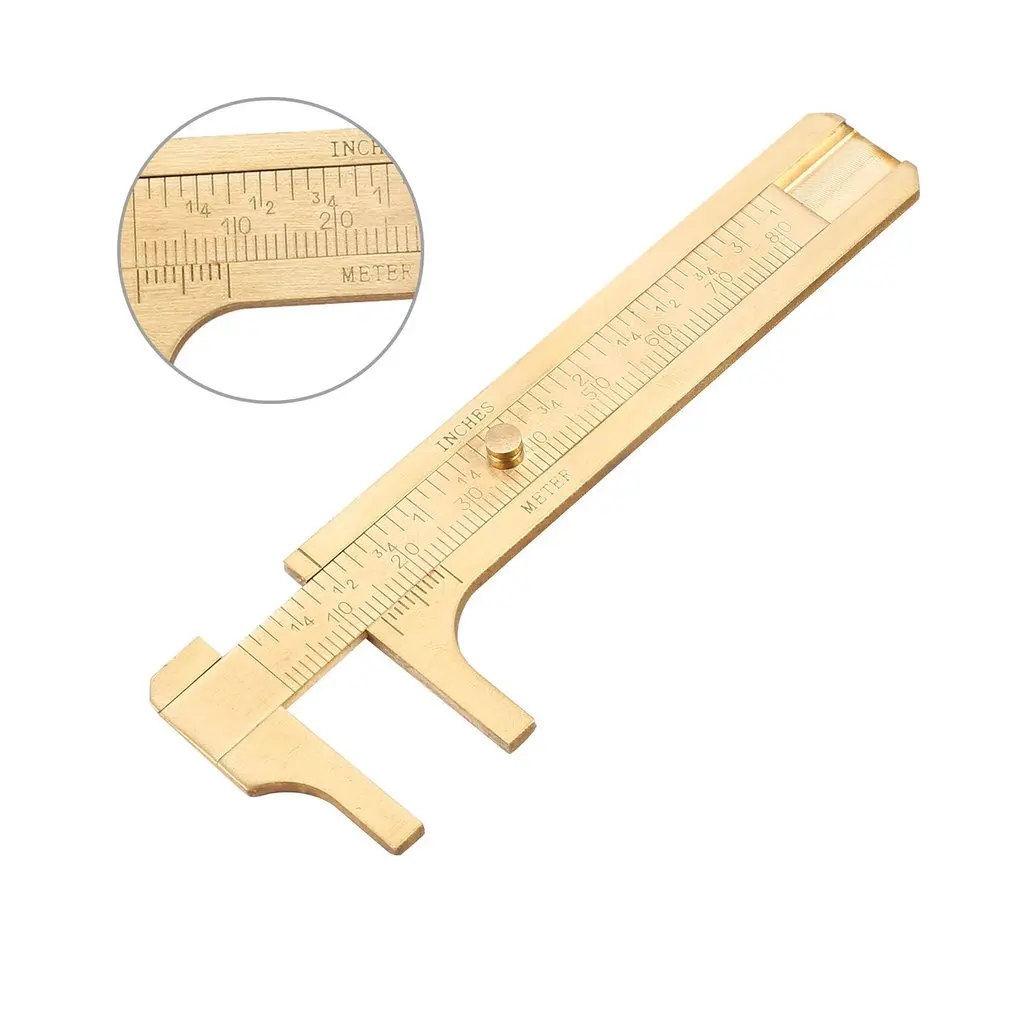 

Portable Pocket-Size 80MM Brass Caliper Double Scale Slide Caliper Rule Vernier Calipers Gauge Ruler Jewelry Measuring Tools