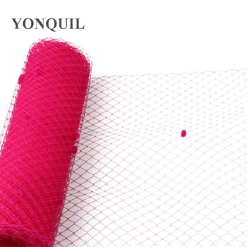 

Hot pink mix dot birdcage veil 45CM Width Russian nettings DIY Hair accessories millinery veils for hats or more colors LDV14