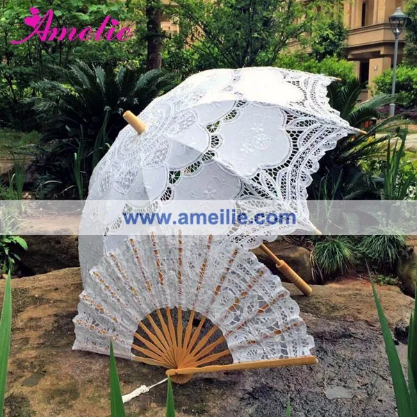 A0101 lace parasol and fan set (3)
