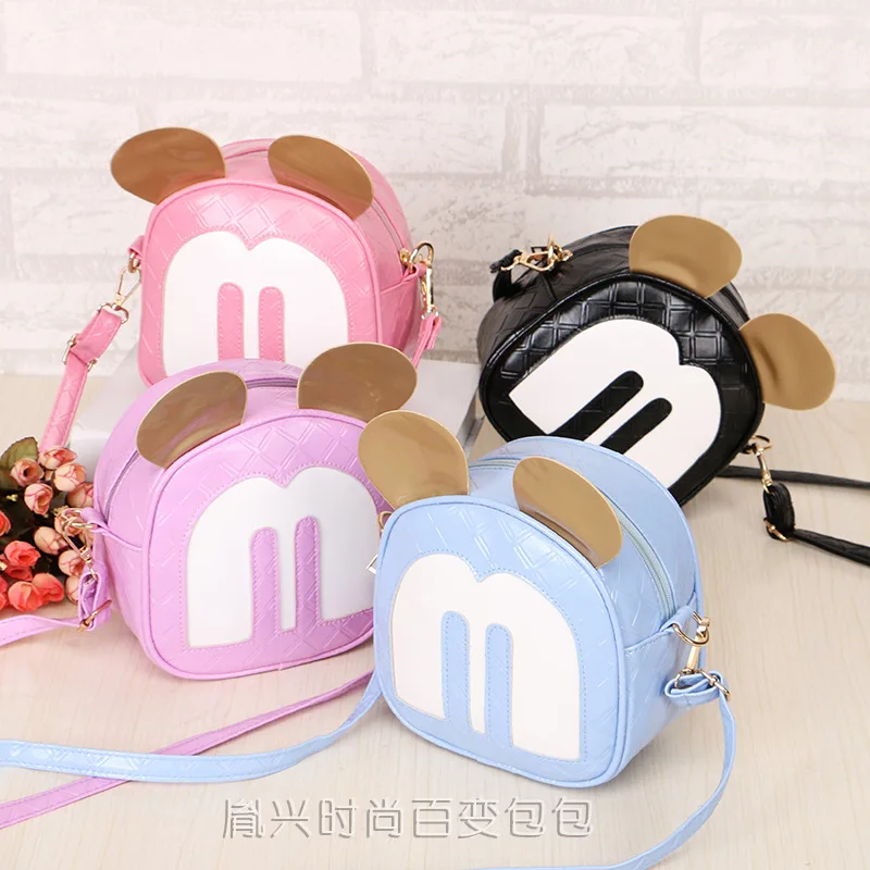 

2016 New Miki Mous Women Fashion PU Messenger Bag School Girl Bag Cute Cool Lady Shoulder Bag