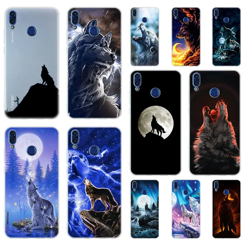 

howling wolf pictures Silicone Phone Case Cover For Huawei Honor 9 10 Lite 6X 7X 8X Max 7A 8A 8C 20 PLAY 9x Hot