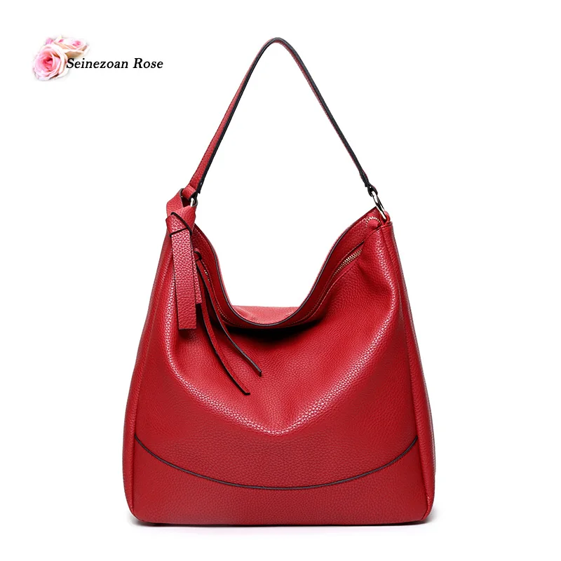 

Fashion Women's PU Leather Half Moon Large Totes Handbags Ladies Leather Bags Casual Women Shoulder Bags Female Bolsas Black Red