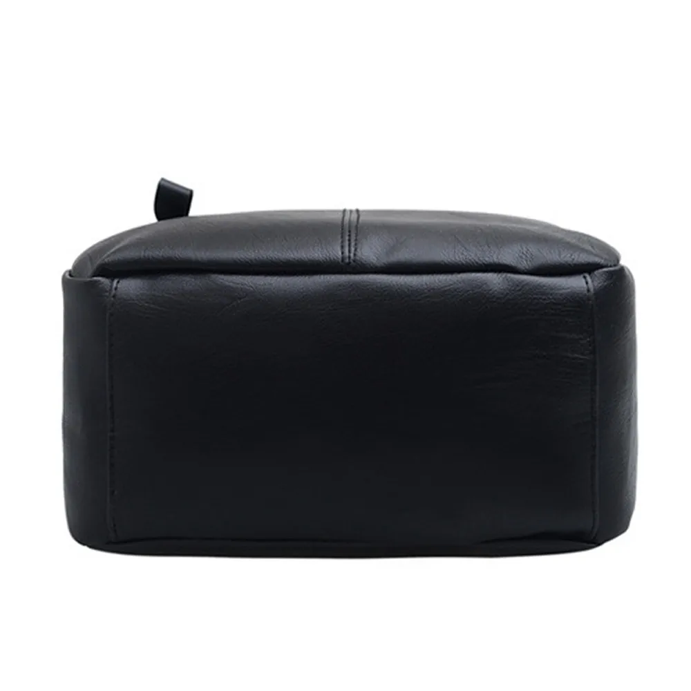 Женский кожаный винтажный рюкзак на молнии с мягкой ручкой, Школьный Рюкзак Для Путешествий, черный# ZS