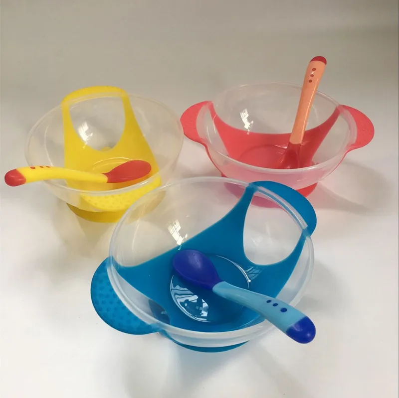 1Pc Antiskid Suction Cup Feeding Bowl for Baby Infant with Double Ear Shaped Handles Kids Children Training Spoon Bowl Set 1Pc Antiskid Suction Cup Feeding Bowl for Baby Infant with Double Ear Shaped Handles Kids Children Training Spoon Bowl Set