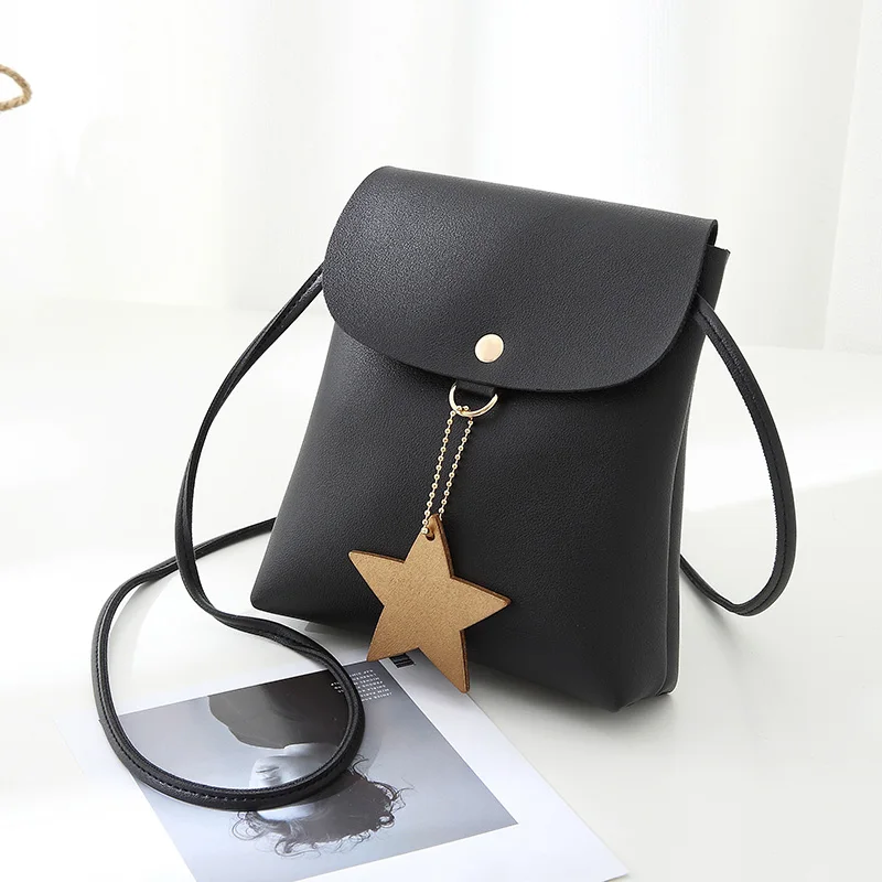 

2018 New Sweet Women Lady Shoulder Cross body Bag PU Durable Star Decoration For Smartphone Coin Money Cards 88 9 LT88