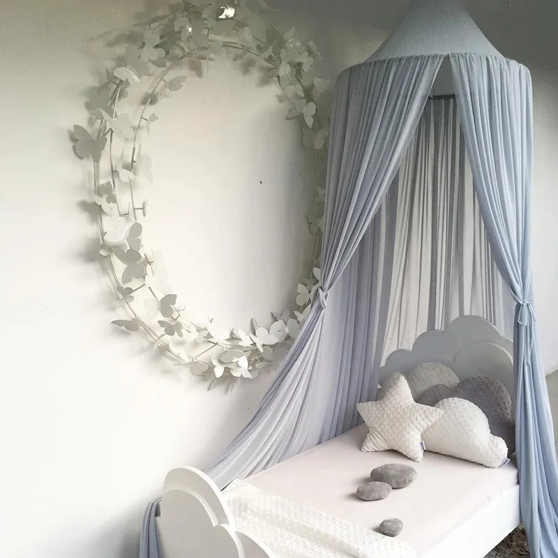 

kamimi bed canopy baby mosquito tent children curtain Chiffon hung dome Mosquito Net baby bedroom decoration Home textile a75