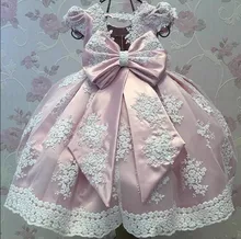 

Cute Pink Baby Girls Birthday Dresses with big Bow Flower Girls Dresses for Wedding Party Baby Girls Christmas Gown Size 12-24M