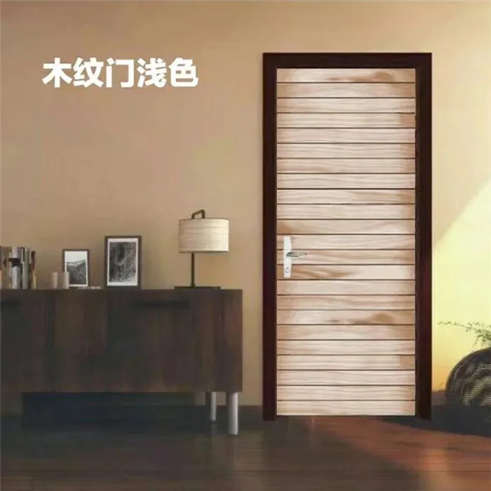 3D дверные фрески винтажные деревянные обои для дверей DIY самоклеющиеся водонепроницаемые виниловый постер гостиная спальня домашний дизайн наклейки - Цвет: dong