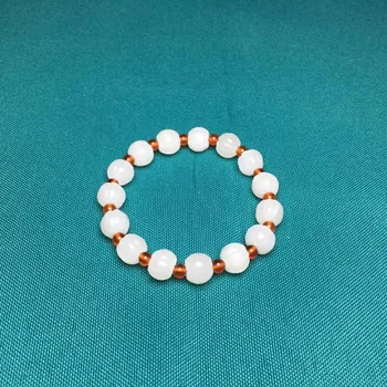 

h72#Hetian jade white jade pumpkin bracelet, jade is warm and delicate