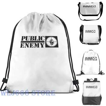 

Funny graphic print shoulder Bags women public enemy Single shoulder backpack travel for men Gym Bag