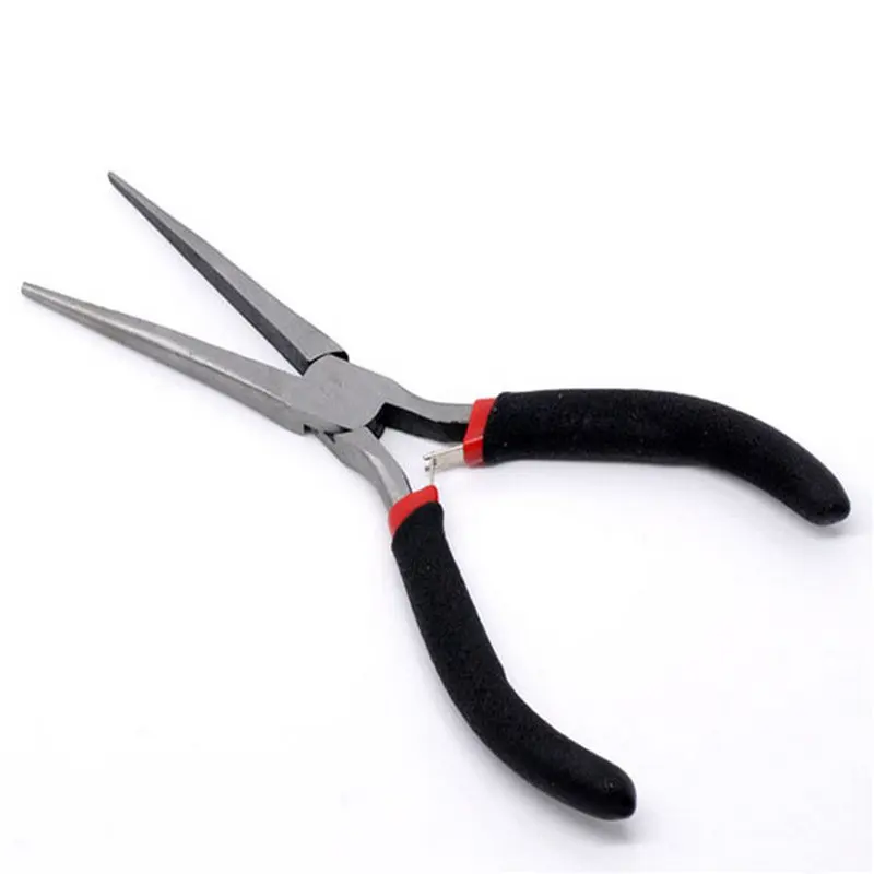 

Urijk Functional Insulated Non-slip Diagonal Long Nose Pliers Needle Pliers Electrical Wire Chrome Vanadium Black Bent Hand Tool