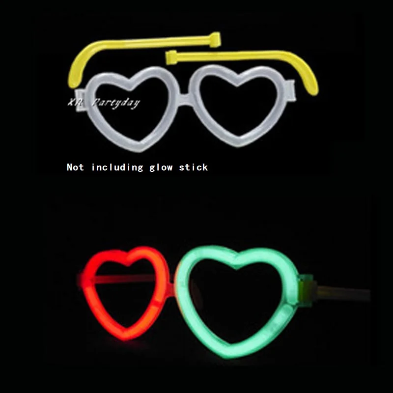Светящиеся палочки очки флуоресцентные браслеты ожерелье серьги браслеты оголовье соединители Свадебные концерты неоновые Вечерние - Цвет: heart glasses