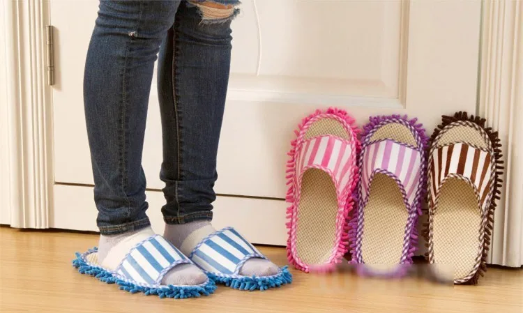 Multifunction Microfiber Dust Mop Slippers Novelty Bedroom Slippers Home Cleaning Shoes