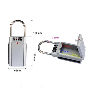 

1pcs Code padlock Outdoor Safe Key Storage Box Secret Security Lock with 4 Digit Password Combination Keys Hook with Expansion
