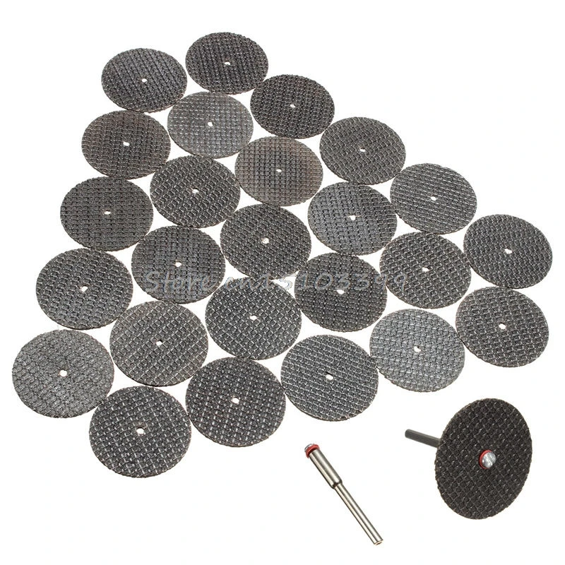 

25Pcs 32mm Resin Cutting Wheel Discs Kit Set + 1 Mandrel For Dremel Rotary Tool G08 Drop ship