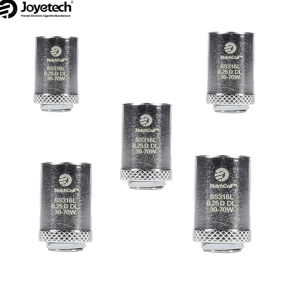 

5Pcs Joyetech Notch Coil DL Coils Head 70w 0.25ohm for Joyetech Cuboid Mini Atomizer Tank Cuboid Min coil notchcoil Head E Cig