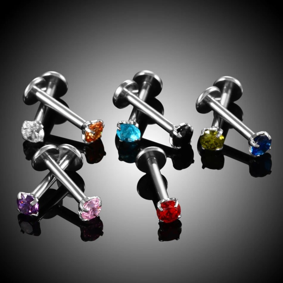1PC Steel Ear Tragus Piercings Labret Lip Rings Labret Piercings Barbell Lobe Earring Studs Ear Cartilage Piercing Body Jewelry