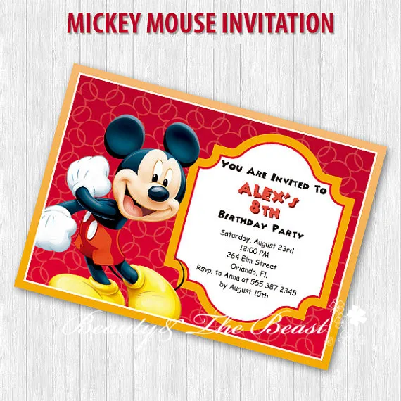 personalized mickey party invitations mickey invites birthday party