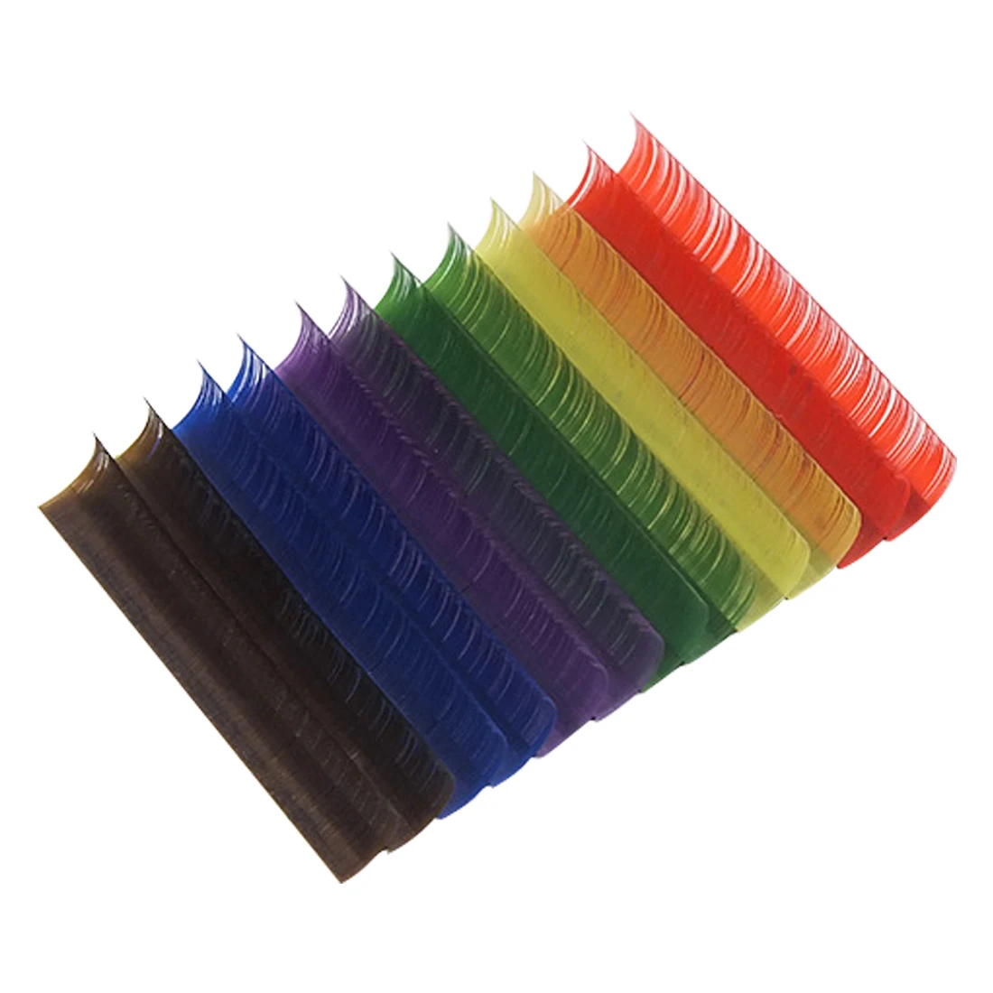 

12Rows/Set 6Colors Natural False Eyelash Extension Mixed Rainbow 0.1mm Colorful Individual Eyelashes Beauty Makeup Tool