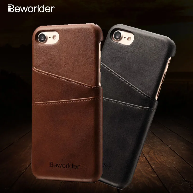 Кожаный чехол Beworlder для Apple iphone 7 Plus деловой из искусственной кожи слот карт