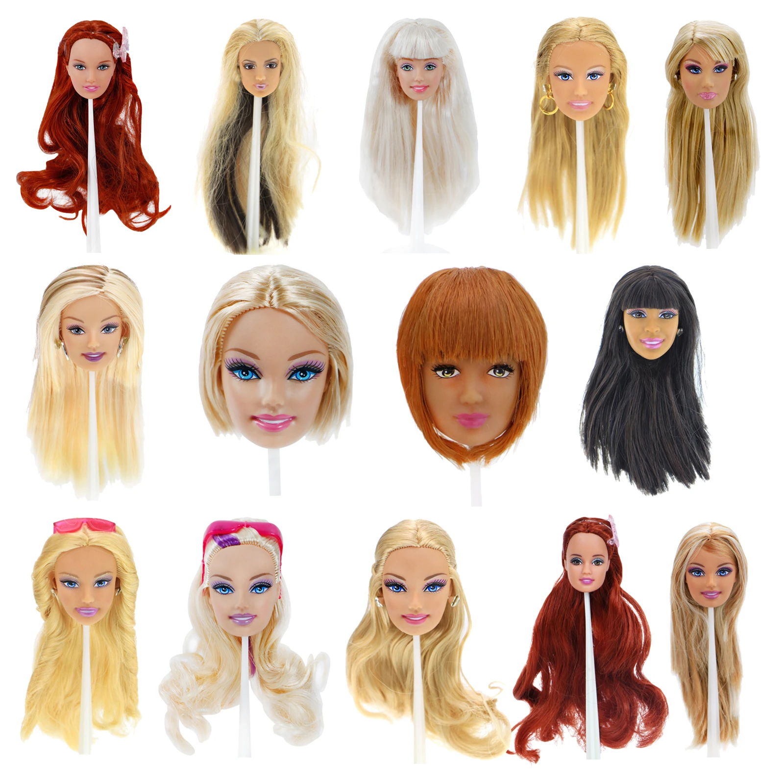 DIY rizado/Lacio muñecas peluca pelo parte haarperücken para 18" American Doll