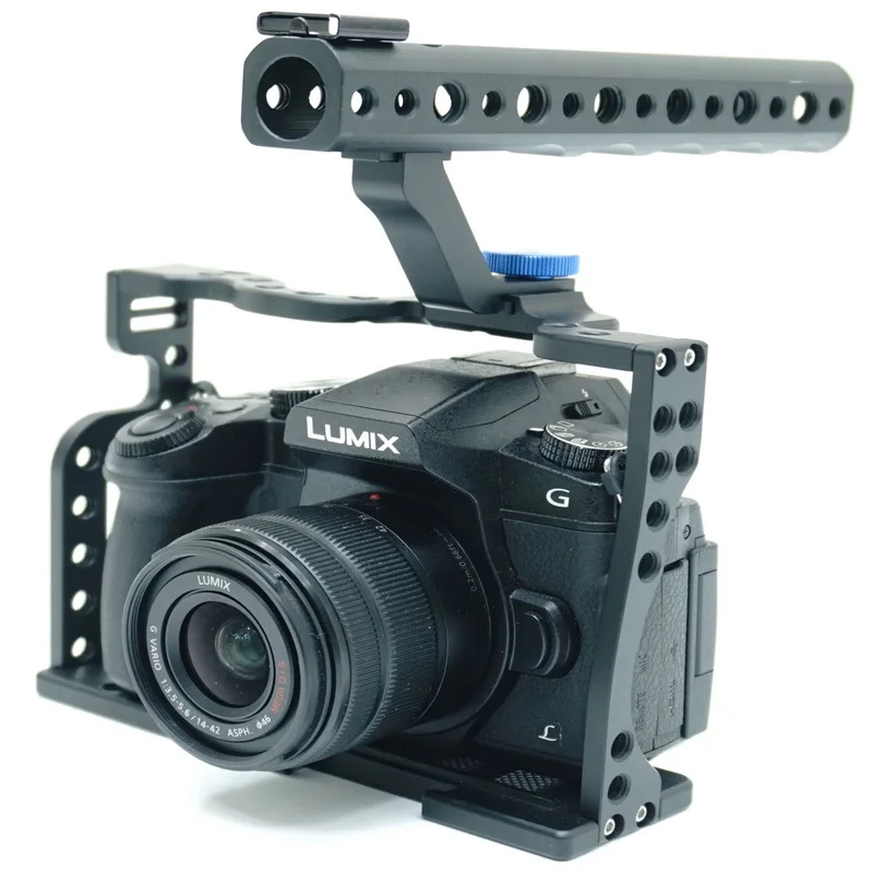 Aluminum Protective Frame Housing Protector Shell Handle Gimbal PTZ Cage set for Panasonic LUMIX