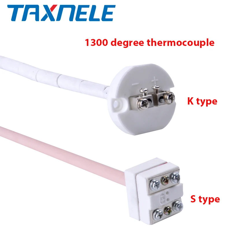 1300 ℃ Donkivvy Sonde de thermocouple de type K en céramique capteur de thermocouple haute température de type K étanche à 2 fils