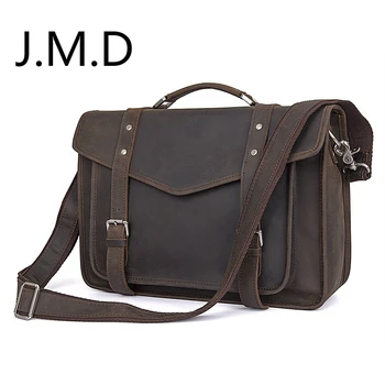 

J.M.D New Men's First Layer Leather Shoulder Messenger Handbag Business Bag Briefcase 7377