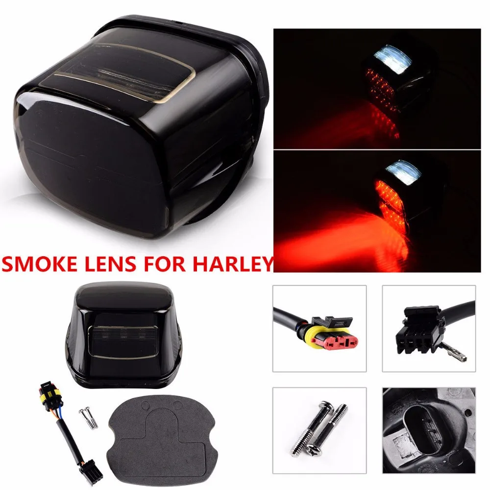 Triclicks Motorcycle Bar LED Brake Tail Light License Plate font b Lamp b font For 1999