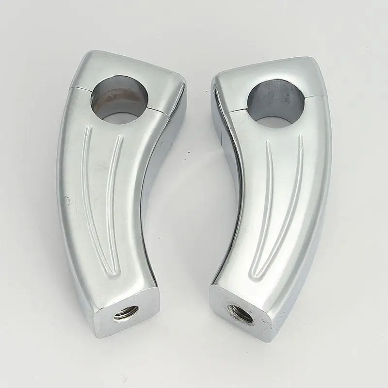 A Pair New Chrome Billet Aluminum Motorcycle Handlebar Risers For 1" Inch Handle Bars For Harley