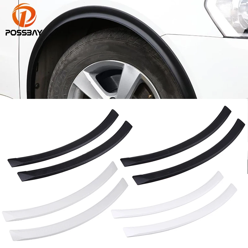 

POSSBAY Car Anti-Collision Glue Imitation Carbon Fiber Decorative Strip Rubber Protector Wheel Lip Body Kit Auto Accessories