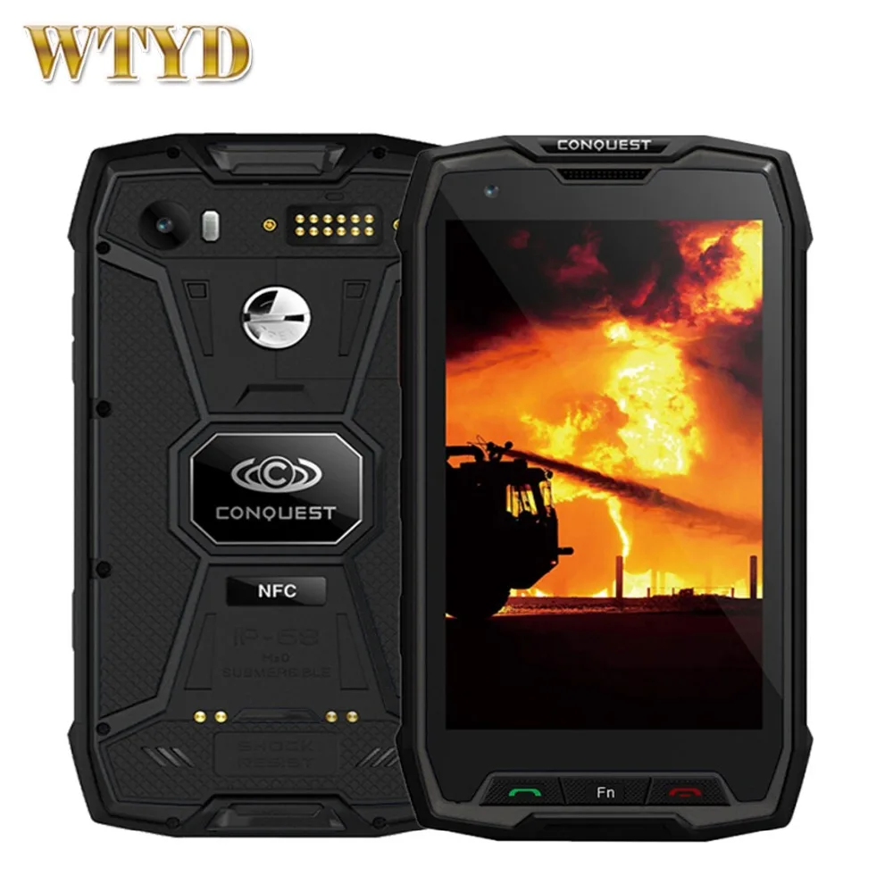 

Conquest S9 Android 7.1 6GB+64GB Octa Core 4G Mobile Phone IP68 Waterproof Smartphone Dual SIM NFC 5.5 Inch 1080P Cell Phone